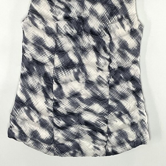 Athleta Puffer Vest Women XXS Blue Print Goose Down Quilted Full Zip Ski Outdoor - Picture 8 of 13